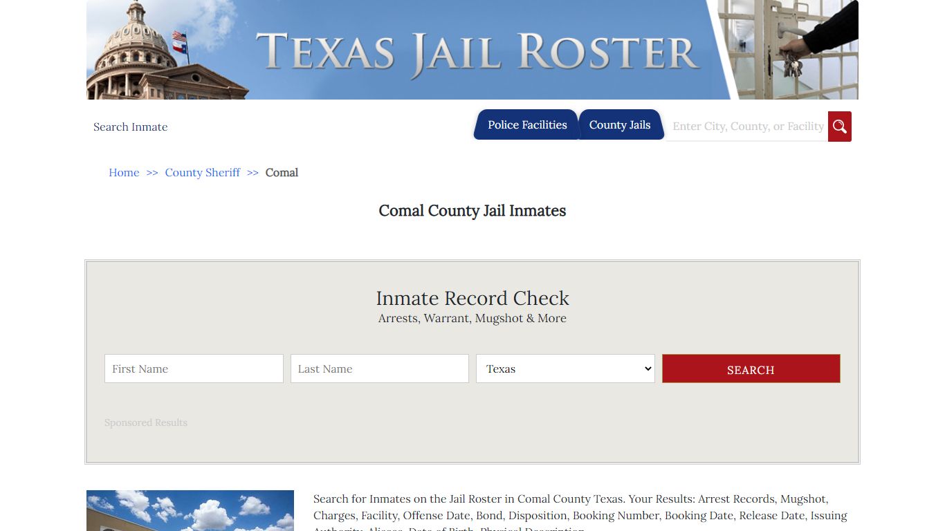 Comal County Jail Inmates - Jail Roster Search